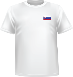 White t-shirt 100% cotton ATC with Slovakia flag at chest - T-shirt Slovakia chest