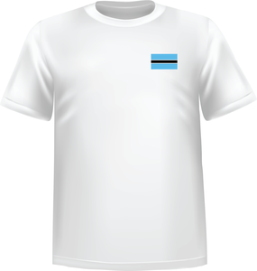 White t-shirt 100% cotton ATC with Botswana flag at chest - T-shirt Botswana chest