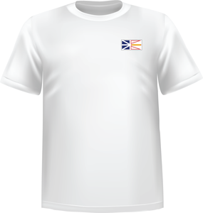 T-Shirt 100% coton blanc ATC avec le drapeau de Terre-Neuve-et-Labrador au coeur - T-shirt Terre-Neuve-et-Labrador coeur
