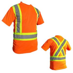 Security T-shirt with reflective band From A12 - Orange