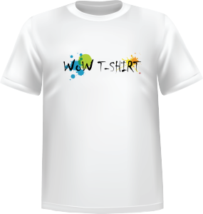 White t-shirt 100% cotton ATC with WOW T-shirt logo on front