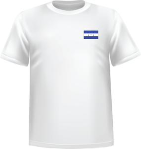 White t-shirt 100% cotton ATC with Honduras flag at chest - T-shirt Honduras chest