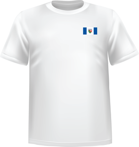White t-shirt 100% cotton ATC with Northwest Territories flag at chest - T-shirt Northwest Territories chest